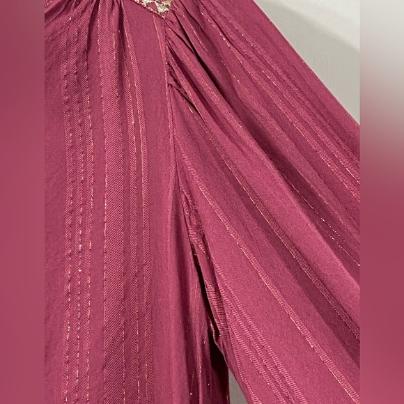 Monsoon Festive Maroon/ Burgundy Top Blouse with Buttons Embroidered size M - Picture 4 of 9